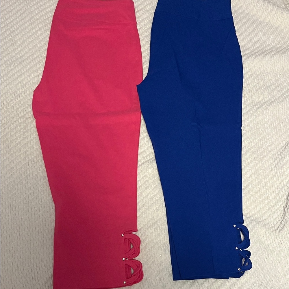 Attyre Women's Capris in Pink and Blue